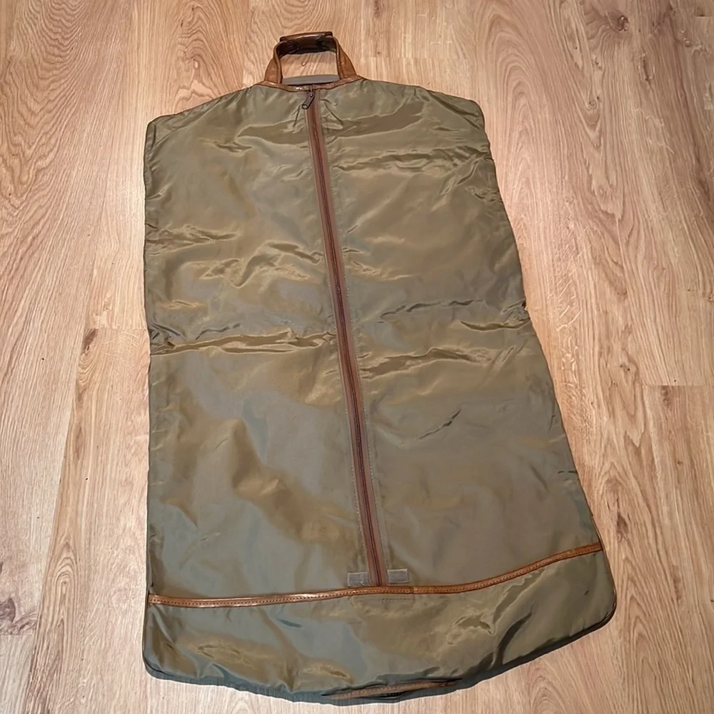 Vintage HARTMANN Lightweight Garment Travel Bag Tan Nylon & Leather Trim